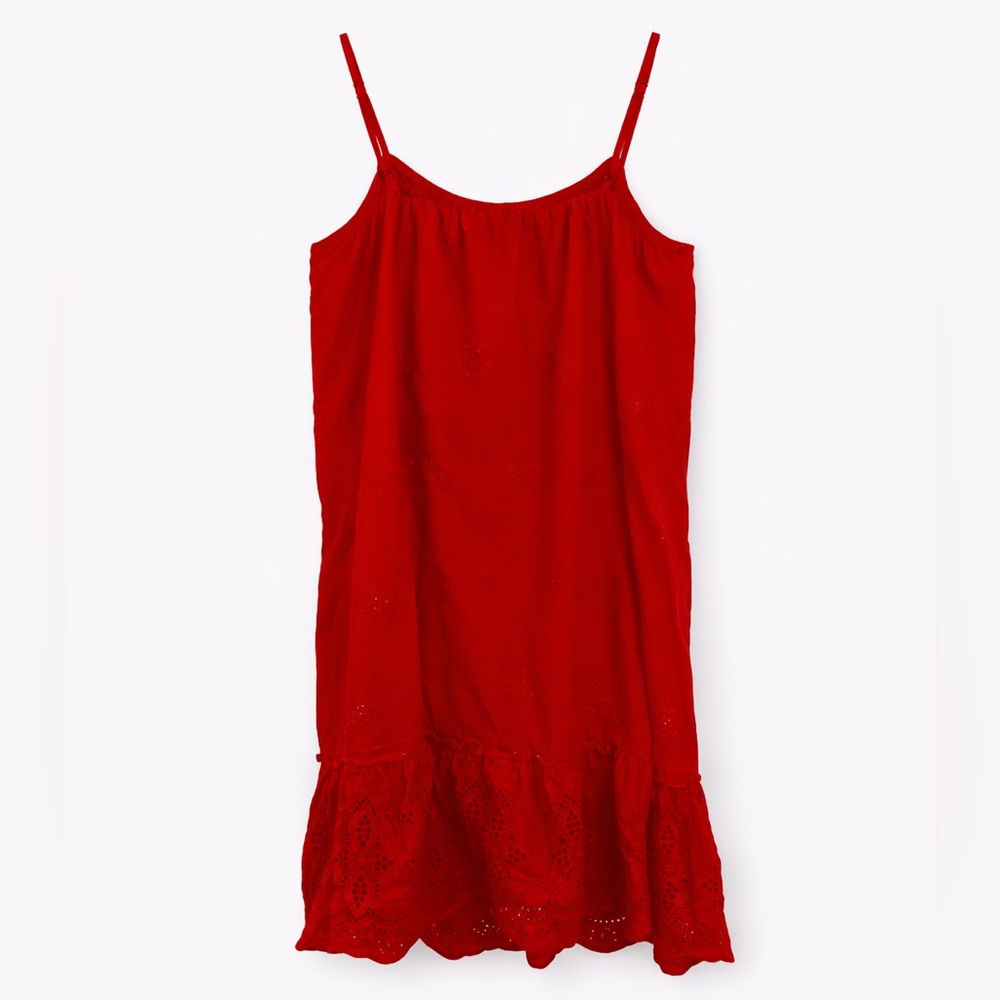 Knox Rose Red Eyelet Spaghetti Strap Dress | 100% Cotton | Size M